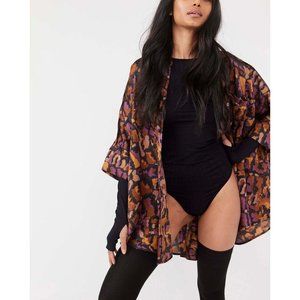 NWT Free People Goddess Sleep Shirt / Charcoal Combo